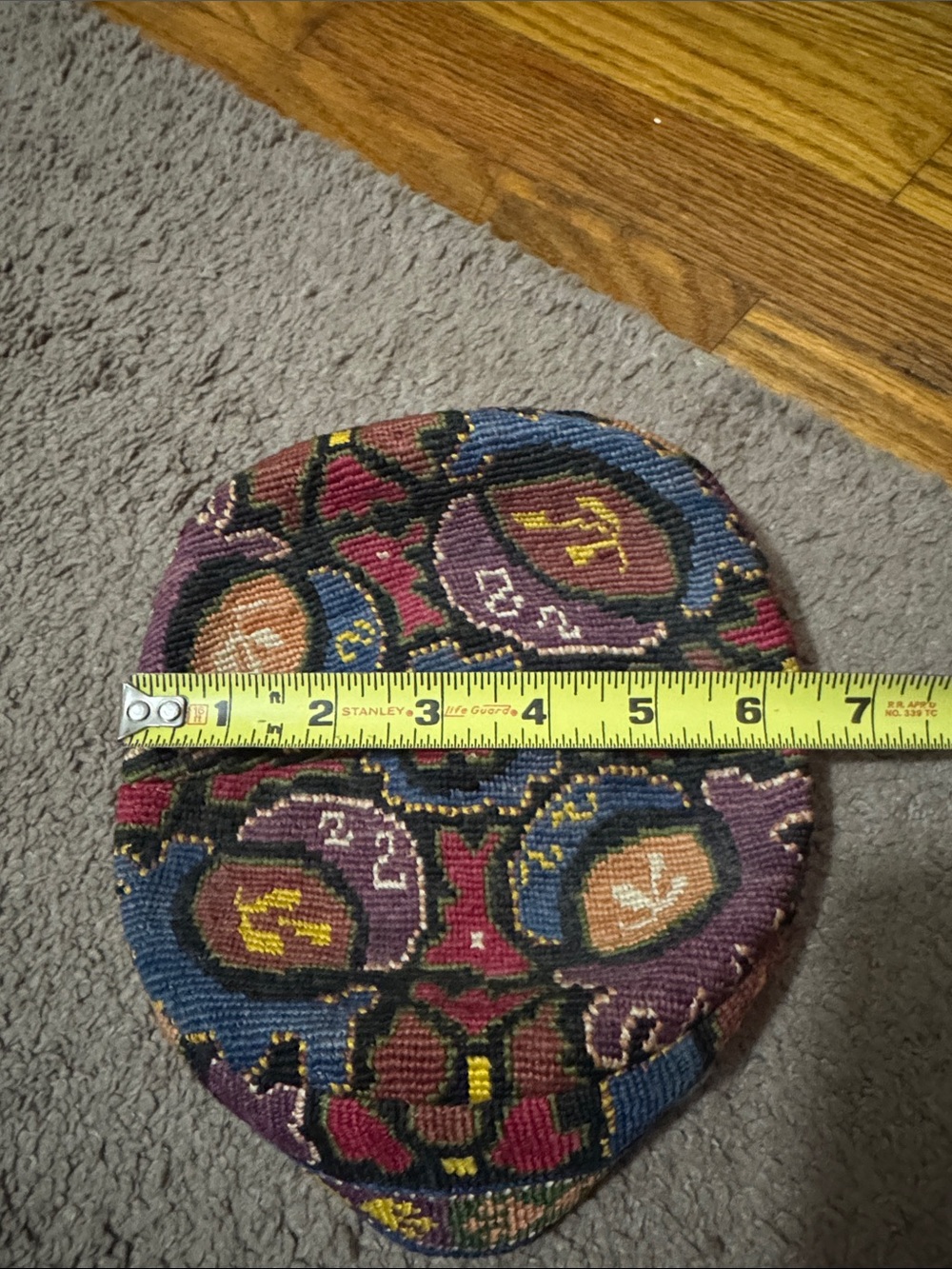 Vintage Uzbek Embroidered/Lined Unisex Skull Cap-Asia-Brightly Colored-EUC - Picture 8 of 9
